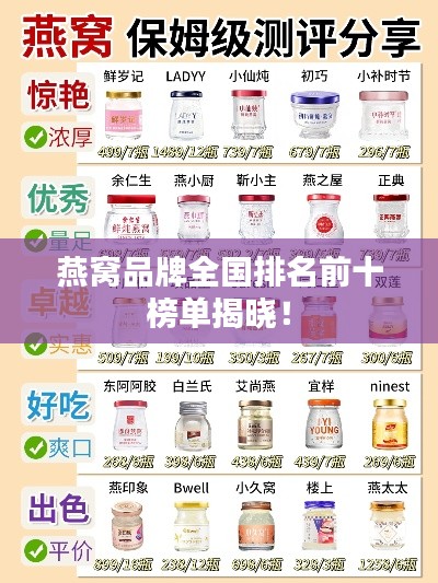 燕窝品牌全国排名前十榜单揭晓！