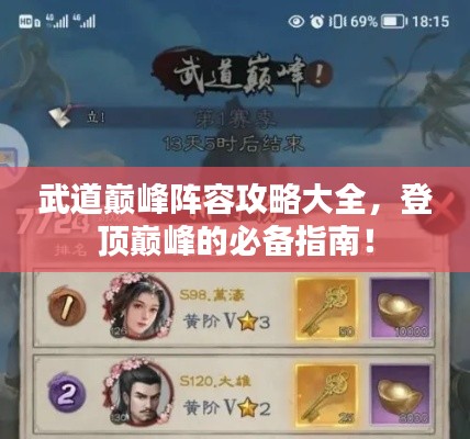 武道巅峰阵容攻略大全，登顶巅峰的必备指南！