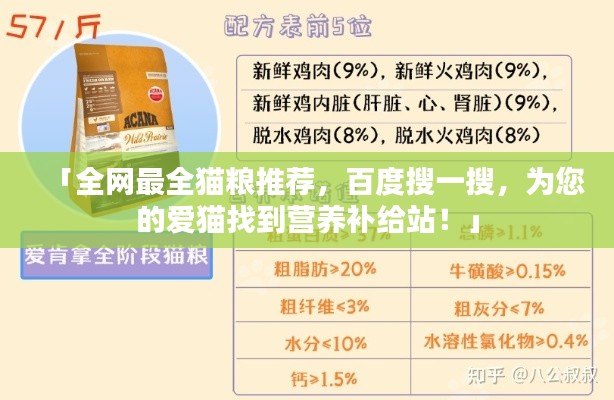「全网最全猫粮推荐，百度搜一搜，为您的爱猫找到营养补给站！」