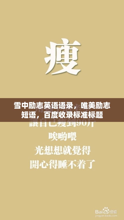 雪中励志英语语录，唯美励志短语，百度收录标准标题