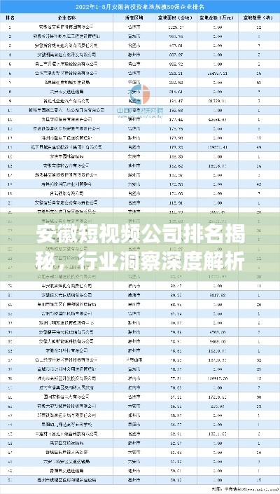 安徽短视频公司排名揭秘，行业洞察深度解析