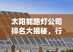 太阳能路灯公司排名大揭秘，行业影响力与市场份额一览