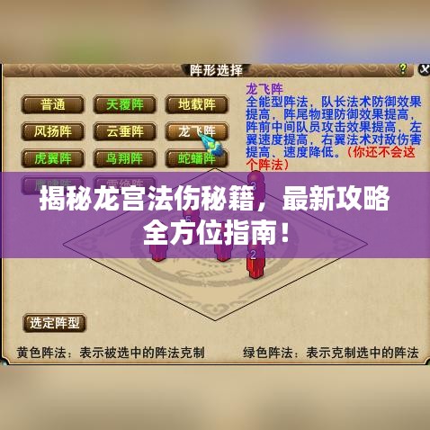 揭秘龙宫法伤秘籍，最新攻略全方位指南！
