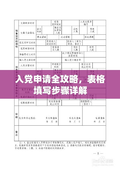 入党申请全攻略，表格填写步骤详解