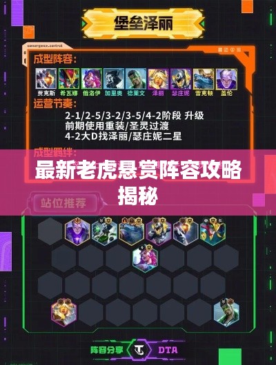最新老虎悬赏阵容攻略揭秘