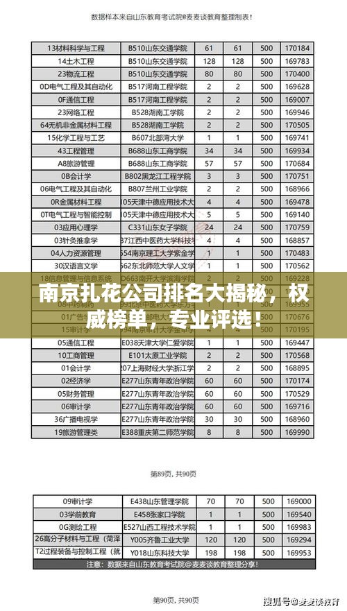 南京扎花公司排名大揭秘，权威榜单，专业评选！