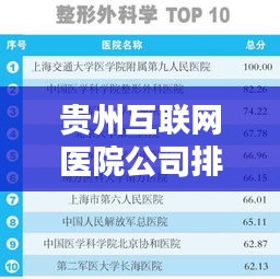 贵州互联网医院公司排行榜揭晓，最新排名及行业分析