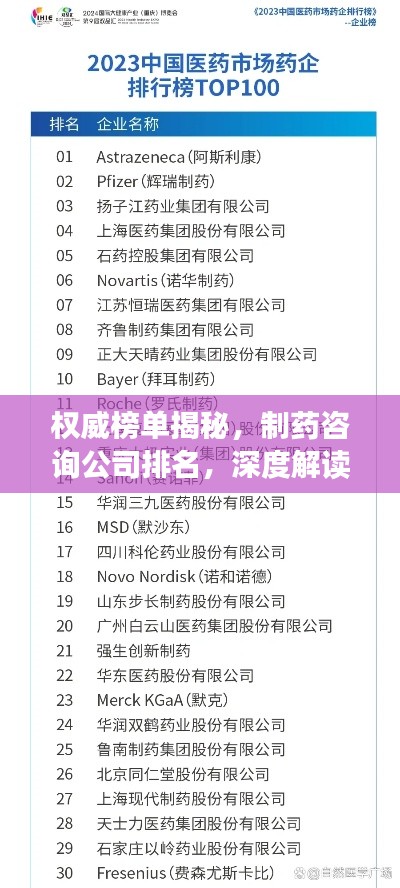 权威榜单揭秘，制药咨询公司排名，深度解读行业格局