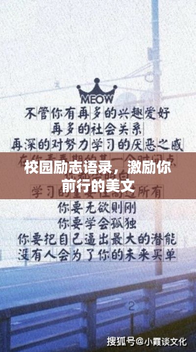 校园励志语录，激励你前行的美文